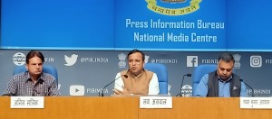 New Delhi: Ministry of Health & Family Welfare Joint Secretary Lav Agarwal addresses a press conference on 'COVID-19: Preparedness and Actions taken', in New Delhi on March 21, 2020. (Photo: IANS/PIB)